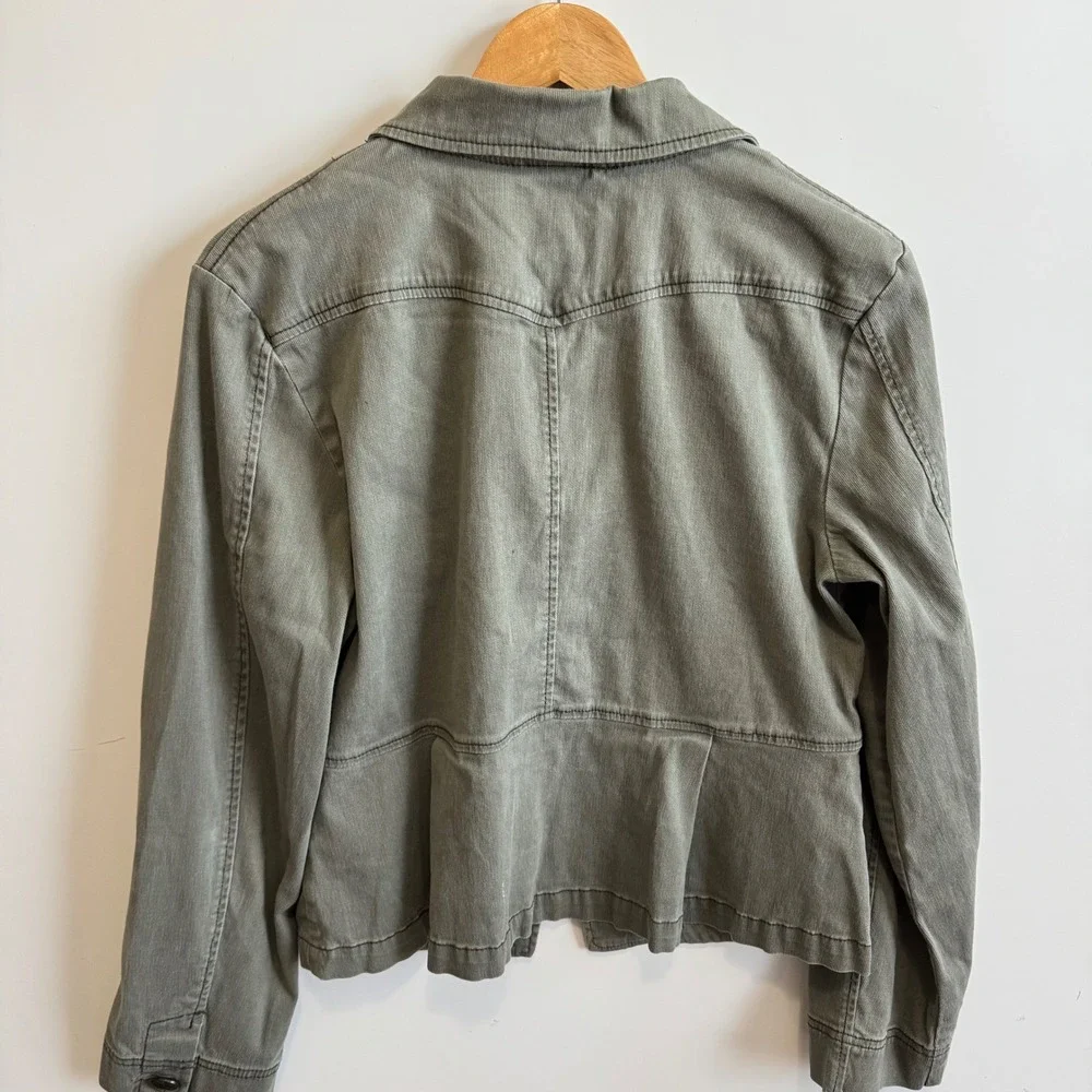 Unionbay‎ Women's Green Cotton Blend Casual Blazer Jacket - Pocket Front